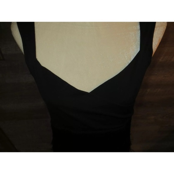 Flapper Costume M Theater Black Fringe Dress Feather Halloween Gatsby Cosplay - Picture 8 of 8